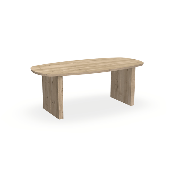 Eettafel Eiken Naturel - Ovaal Deens - Blok - {{ product.type }} - Kas20