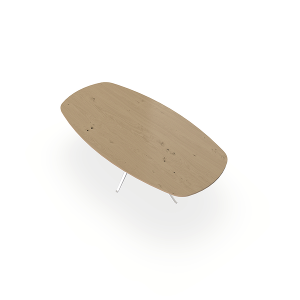 Eettafel Eiken Fineer Noesten Naturel - Ovaal Deens - Anna Onderstel Mat Wit - {{ product.type }} - Kas20