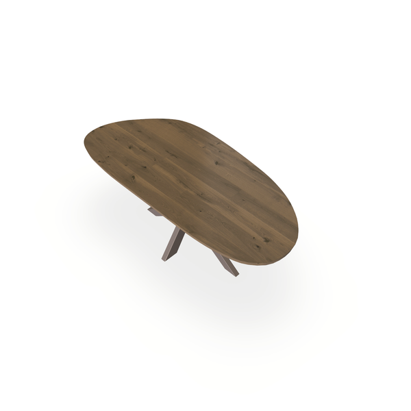 Eettafel Eiken Chocolate - Organisch A - Matrix Dun Onderstel Mat Lichtbruin - {{ product.type }} - Kas20