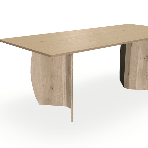 Eettafel Eiken Fineer Noesten Naturel - Recht - Maan Buiten Eiken Naturel - {{ product.type }} - Kas20