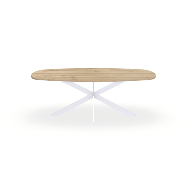 Eettafel Eiken Naturel - Ovaal Deens - Matrix Ultra Onderstel Mat Wit - {{ product.type }} - Kas20