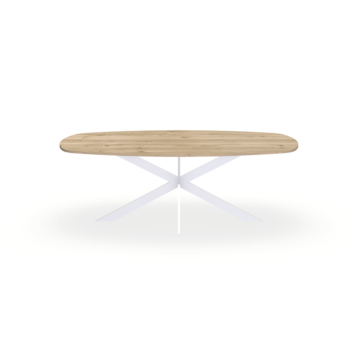 Eettafel Eiken Naturel - Ovaal Deens - Matrix Ultra Onderstel Mat Wit - {{ product.type }} - Kas20