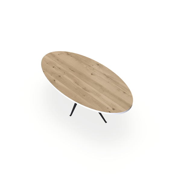 Eettafel Eiken Liqurien - Ovaal - Anna Onderstel Mat Zwart - {{ product.type }} - Kas20