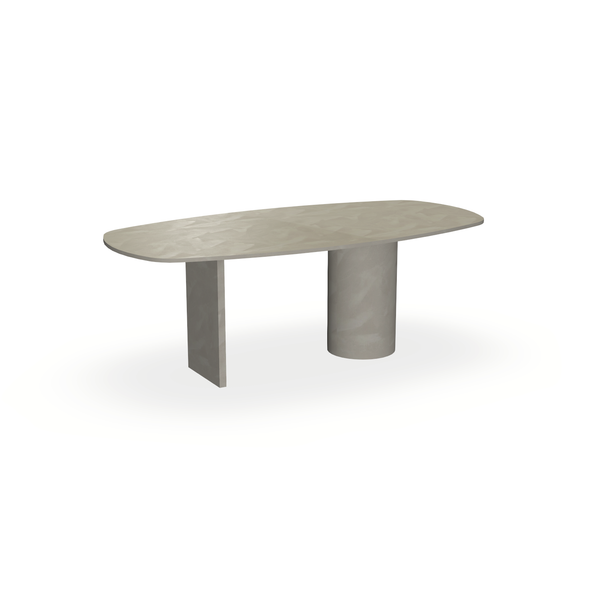 Eettafel Beton Leather Taupe - Ovaal Deens - Columbus Mix - {{ product.type }} - Kas20