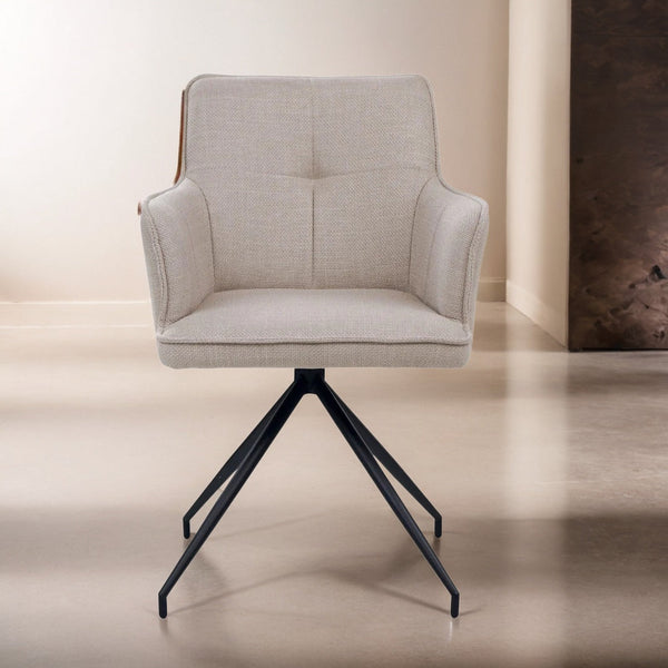 Eetkamerstoel Luus - Beige - Draaibaar onderstel - {{ product.type }} - Kas20