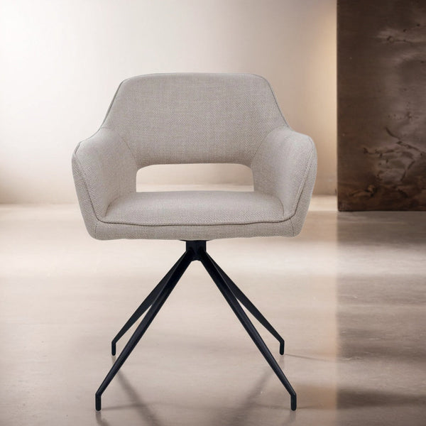 Eetkamerstoel Alyssa - Beige - Draaibaar onderstel - {{ product.type }} - Kas20