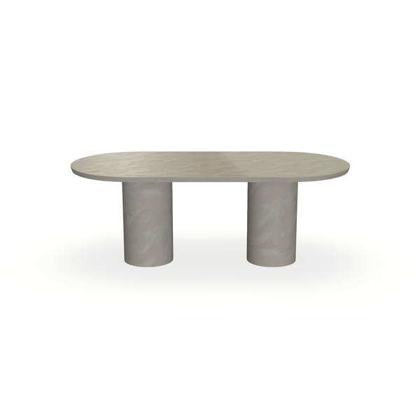 Eettafel Beton Leather Taupe - Ovaal Plat - Columbus Duo - {{ product.type }} - Kas20