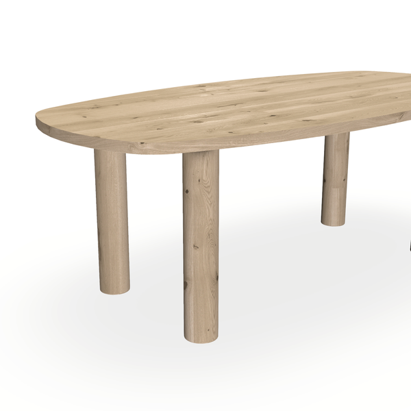 Eettafel Eiken Naturel - Ovaal Deens - Columbus - {{ product.type }} - Kas20