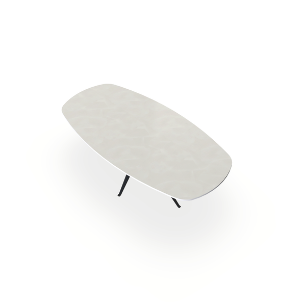 Eettafel Beton Creamy White - Ovaal Deens - Anna Onderstel Mat Zwart - {{ product.type }} - Kas20