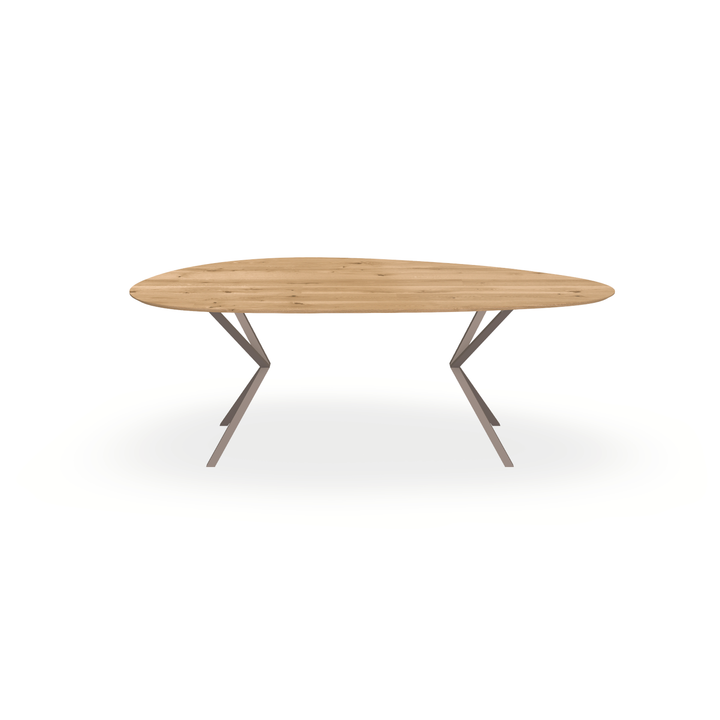 Eettafel Eiken Maurra - Kiezel B - Vv Poot Onderstel Mat Lichtbruin - {{ product.type }} - Kas20
