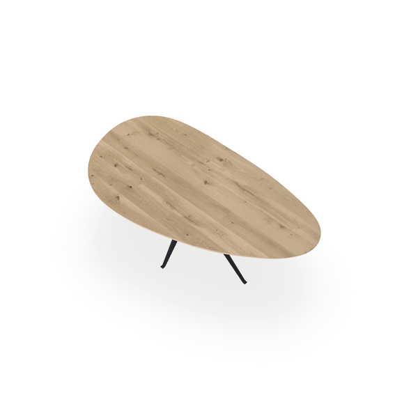 Eettafel Eiken Liqurien - Kiezel A - Anna Onderstel Mat Zwart - {{ product.type }} - Kas20