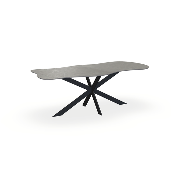 Eettafel Beton Concrete Grey - Wolk - Matrix Ultra Onderstel Mat Zwart - {{ product.type }} - Kas20