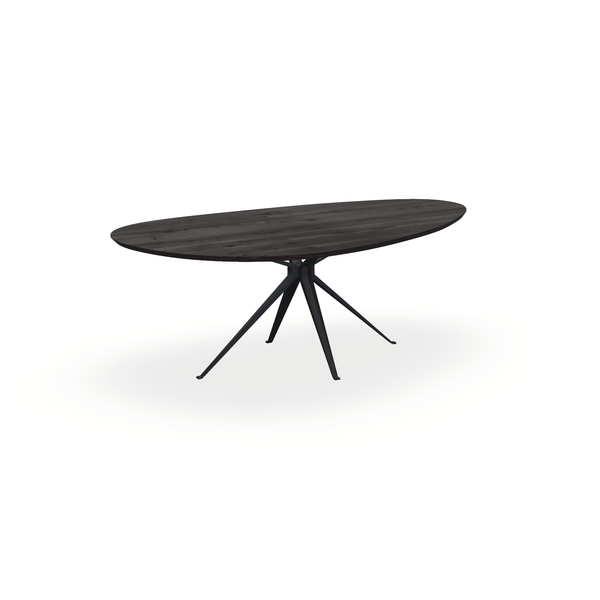 Eettafel Eiken Black Smoke In - Kiezel A - Anna Onderstel Mat Zwart - {{ product.type }} - Kas20