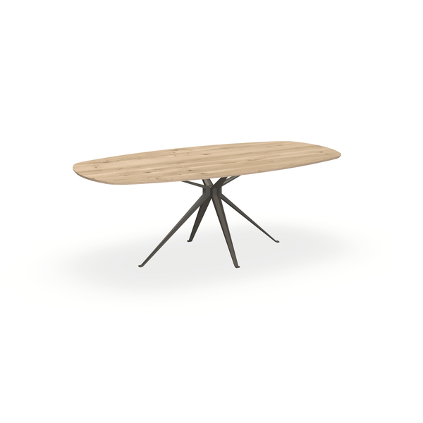 Eettafel Eiken Liqurien - Ovaal Deens - Anna Onderstel Mat Donkerbruin - {{ product.type }} - Kas20