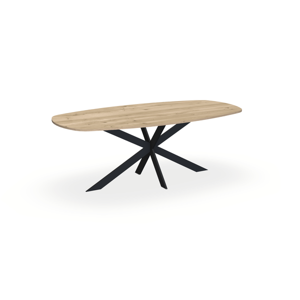 Eettafel Eiken Naturel - Ovaal Deens - Matrix Ultra Onderstel Mat Zwart - {{ product.type }} - Kas20
