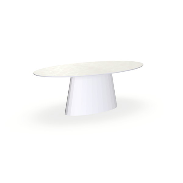 Eettafel Beton Creamy White - Ovaal - Sjors Onderstel Mat Wit - {{ product.type }} - Kas20