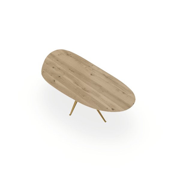 Eettafel Eiken Naturel - Organisch B - Anna Onderstel Mat Goud - {{ product.type }} - Kas20