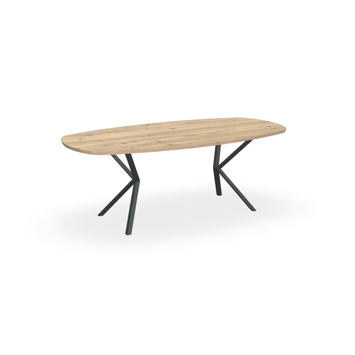 Eettafel Eiken Liqurien - Ovaal Deens - Vv Poot Onderstel Mat Antraciet - {{ product.type }} - Kas20