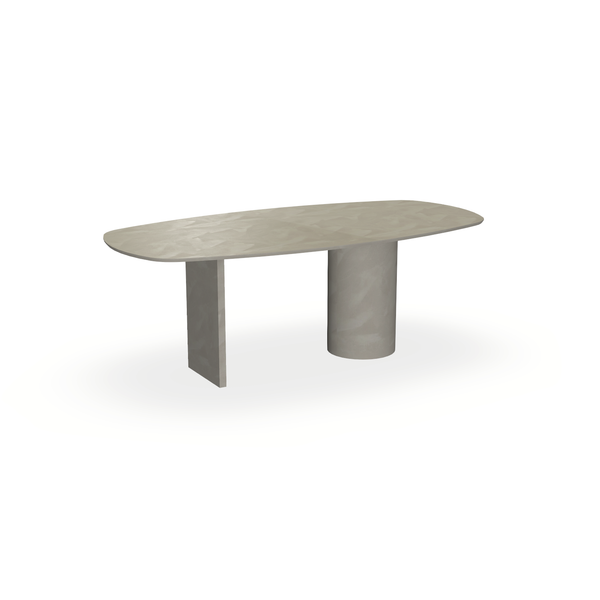 Eettafel Beton Leather Taupe - Ovaal Deens - Columbus Mix - {{ product.type }} - Kas20