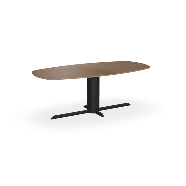 Eettafel Eiken Fineer Toscane 2 - Ovaal Deens - Ilona Onderstel Mat Zwart - {{ product.type }} - Kas20