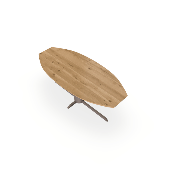 Eettafel Eiken Maurra - Ovaal Half - Ilona Onderstel Mat Lichtbruin - {{ product.type }} - Kas20