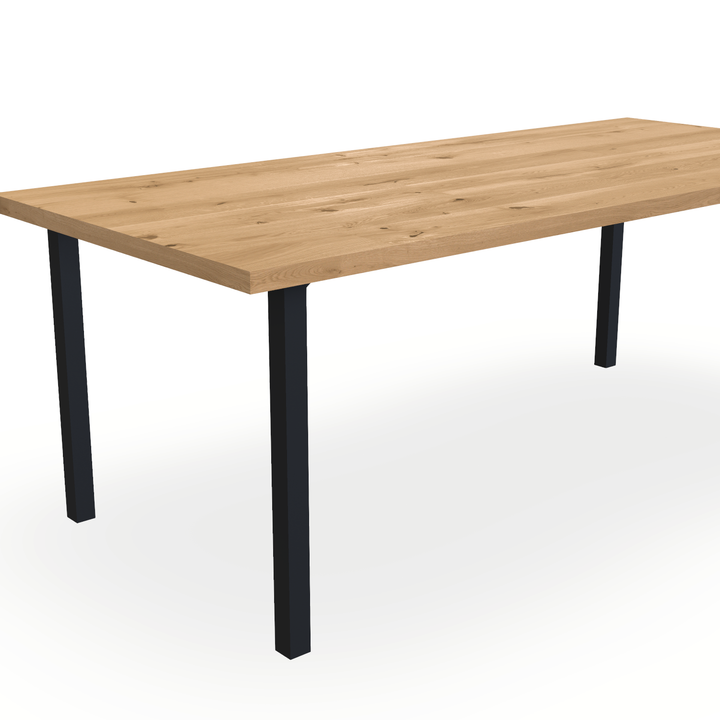Eettafel Eiken Maurra - Recht - Ace Onderstel Mat Zwart - {{ product.type }} - Kas20
