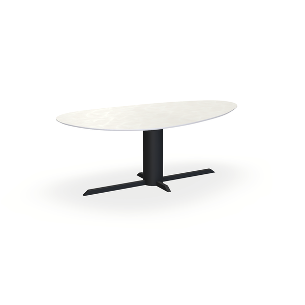 Eettafel Beton Beige - Kiezel A - Ilona Onderstel Mat Zwart - {{ product.type }} - Kas20