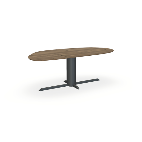 Eettafel Eiken Chocolate - Organisch A - Ilona Onderstel Mat Antraciet - {{ product.type }} - Kas20