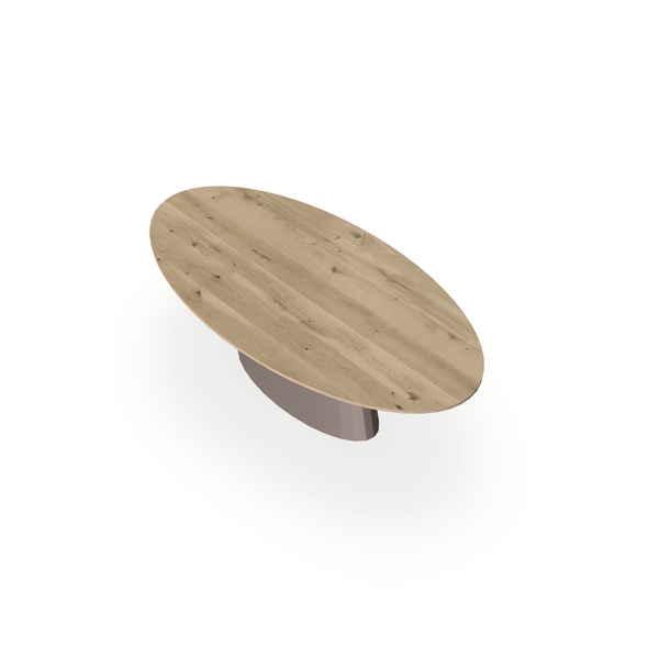 Eettafel Eiken Naturel - Ovaal - Sjors Onderstel Mat Lichtbruin - {{ product.type }} - Kas20