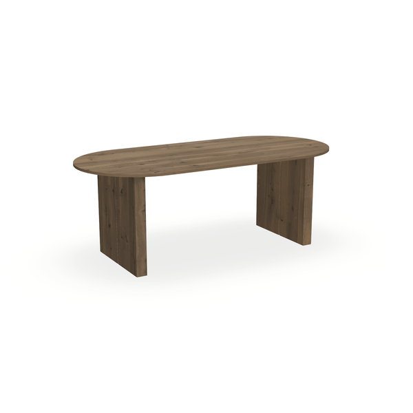 Eettafel Eiken Chocolate - Ovaal Plat - Blok - {{ product.type }} - Kas20