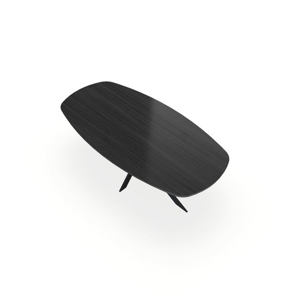Eettafel Eiken Fineer Zwart - Ovaal Deens - Matrix Ultra Onderstel Mat Zwart - {{ product.type }} - Kas20