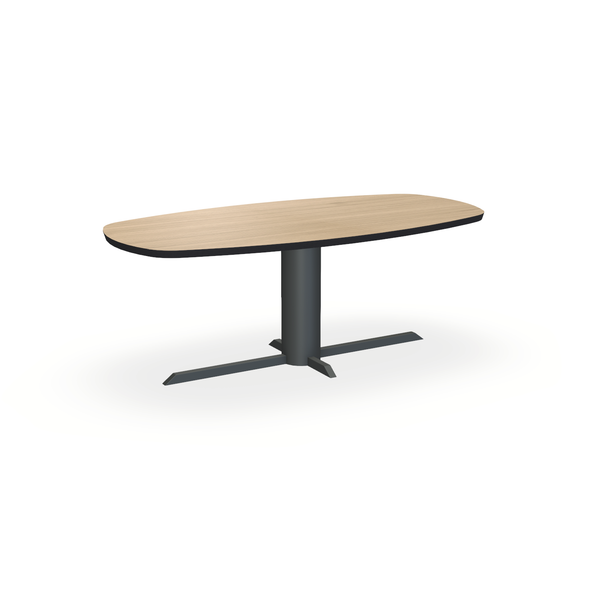 Eettafel Eiken Fineer Liqurien - Ovaal Deens - Ilona Onderstel Mat Antraciet - {{ product.type }} - Kas20