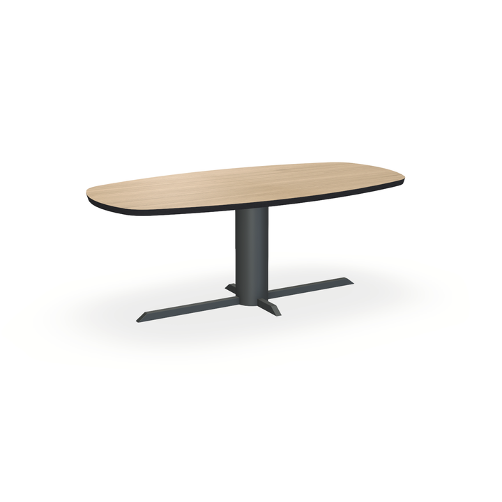 Eettafel Eiken Fineer Liqurien - Ovaal Deens - Ilona Onderstel Mat Antraciet - {{ product.type }} - Kas20