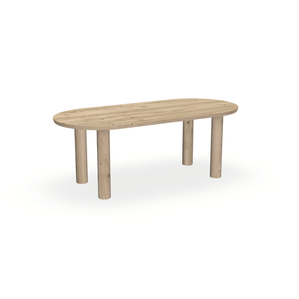 Eettafel Eiken Naturel - Ovaal Plat - Columbus - {{ product.type }} - Kas20