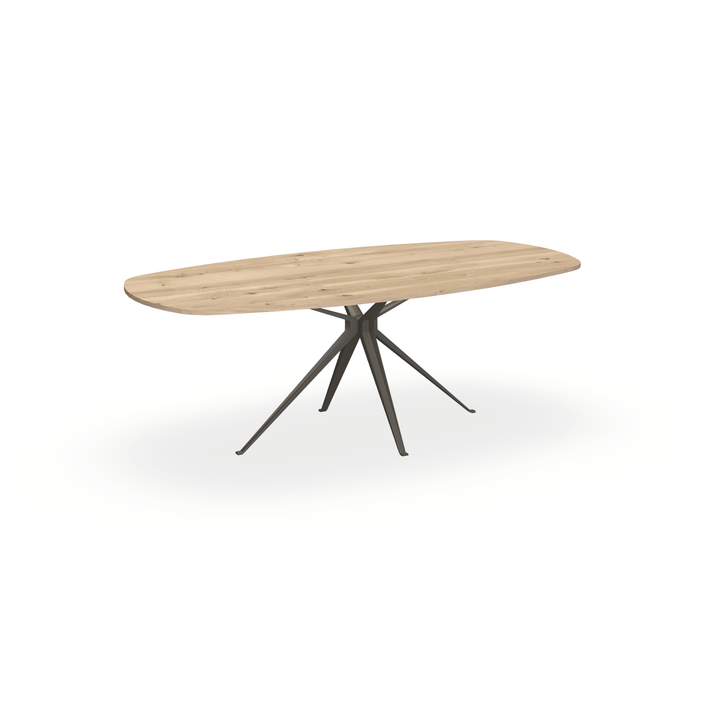 Eettafel Eiken Liqurien - Ovaal Deens - Anna Onderstel Mat Donkerbruin - {{ product.type }} - Kas20