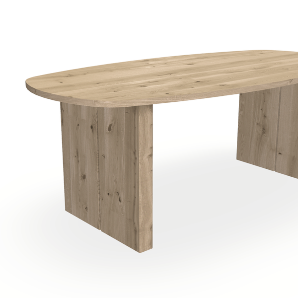 Eettafel Eiken Naturel - Ovaal Deens - Blok - {{ product.type }} - Kas20