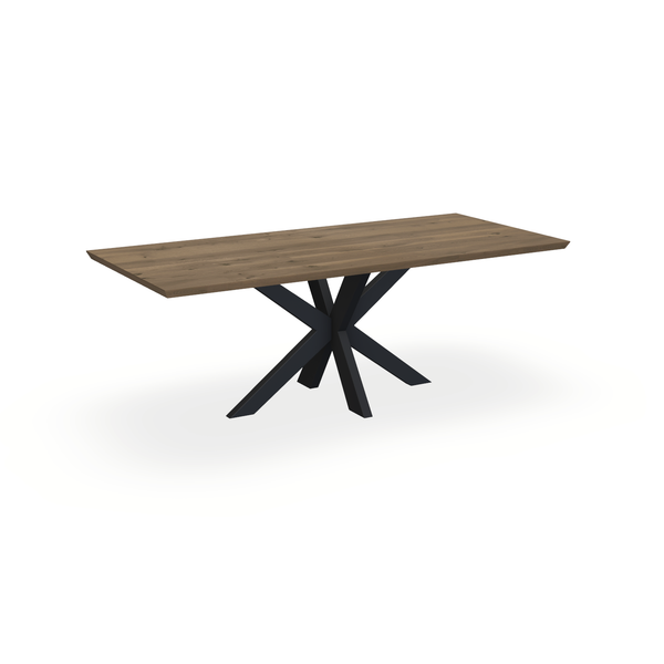 Eettafel Eiken Chocolate - Recht - Matrix Dun Onderstel Mat Zwart - {{ product.type }} - Kas20