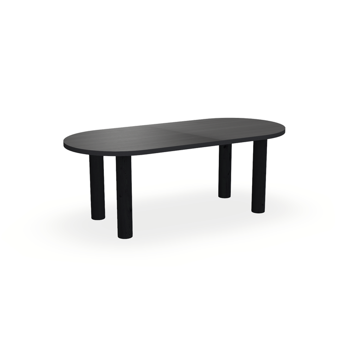 Eettafel Eiken Fineer Zwart - Ovaal Plat - Columbus Eiken Zwart - {{ product.type }} - Kas20