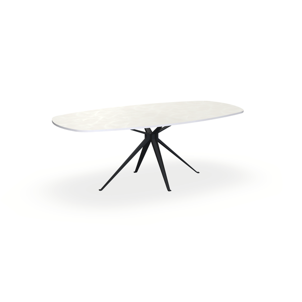 Eettafel Beton Beige - Ovaal Deens - Anna Onderstel Mat Zwart - {{ product.type }} - Kas20