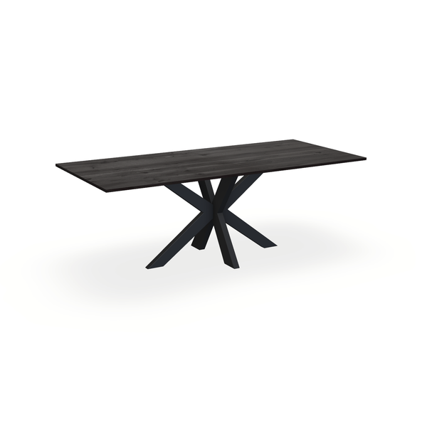 Eettafel Eiken Black Smoke In - Recht - Matrix Dun Onderstel Mat Zwart - {{ product.type }} - Kas20