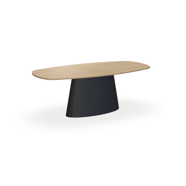 Eettafel Eiken Fineer Naturel - Ovaal Deens - Sjors Onderstel Mat Zwart - {{ product.type }} - Kas20