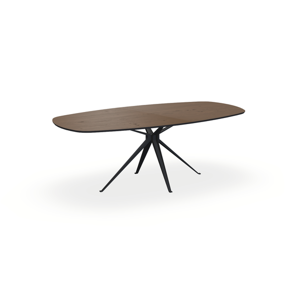 Eettafel Eiken Fineer Noesten Toscane 2 - Ovaal Deens - Anna Onderstel Mat Zwart - {{ product.type }} - Kas20