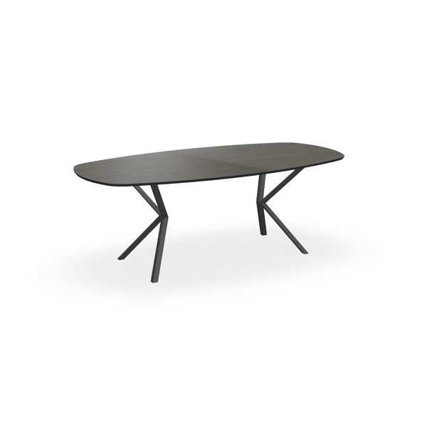 Eettafel Eiken Fineer Venerien - Ovaal Deens - Vv Poot Onderstel Mat Antraciet - {{ product.type }} - Kas20