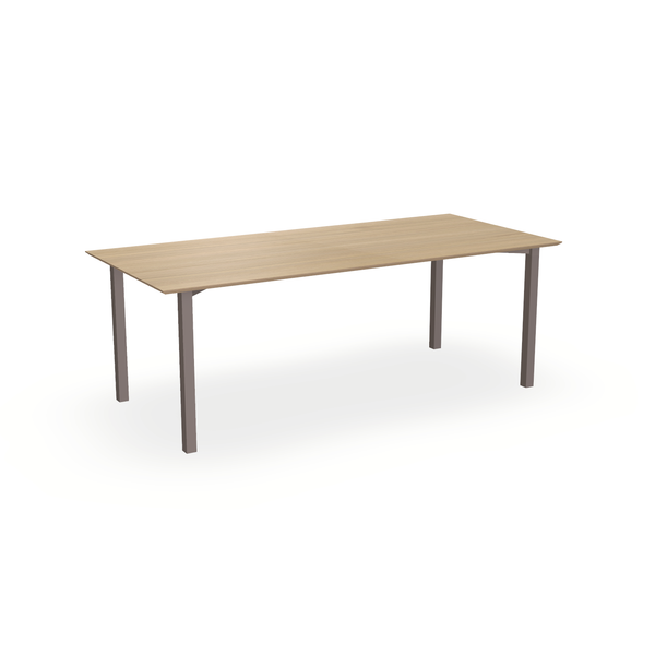 Eettafel Eiken Fineer Naturel - Recht - Ace Onderstel Mat Lichtbruin - {{ product.type }} - Kas20