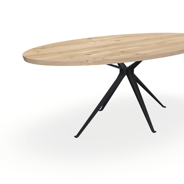 Eettafel Eiken Liqurien - Ovaal - Anna Onderstel Mat Zwart - {{ product.type }} - Kas20