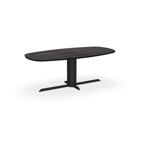 Eettafel Eiken Black Smoke In - Ovaal Deens - Ilona Onderstel Mat Zwart - {{ product.type }} - Kas20