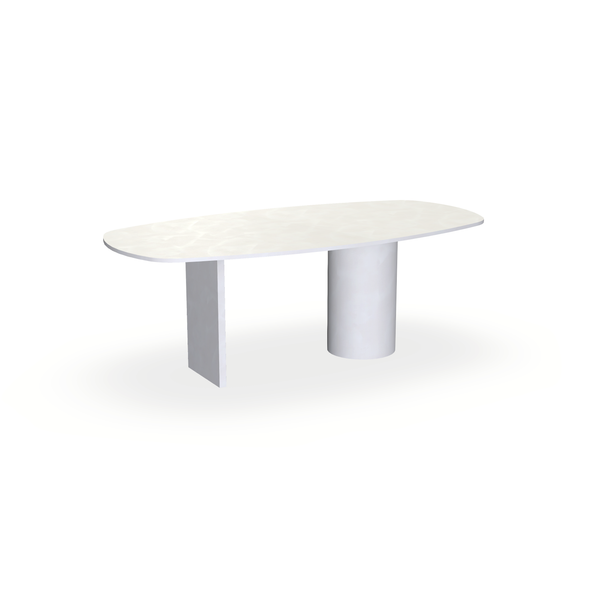 Eettafel Beton Creamy White - Ovaal Deens - Columbus Mix - {{ product.type }} - Kas20