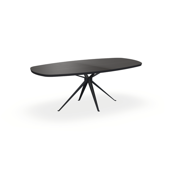 Eettafel Eiken Fineer Black Smoke In - Ovaal Deens - Anna Onderstel Mat Zwart - {{ product.type }} - Kas20