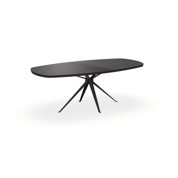 Eettafel Eiken Fineer Black Smoke In - Ovaal Deens - Anna Onderstel Mat Zwart - {{ product.type }} - Kas20