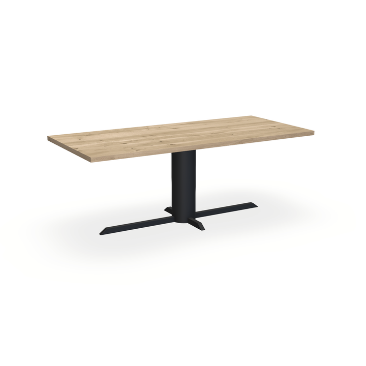Eettafel Eiken Naturel - Recht - Ilona Onderstel Mat Zwart - {{ product.type }} - Kas20